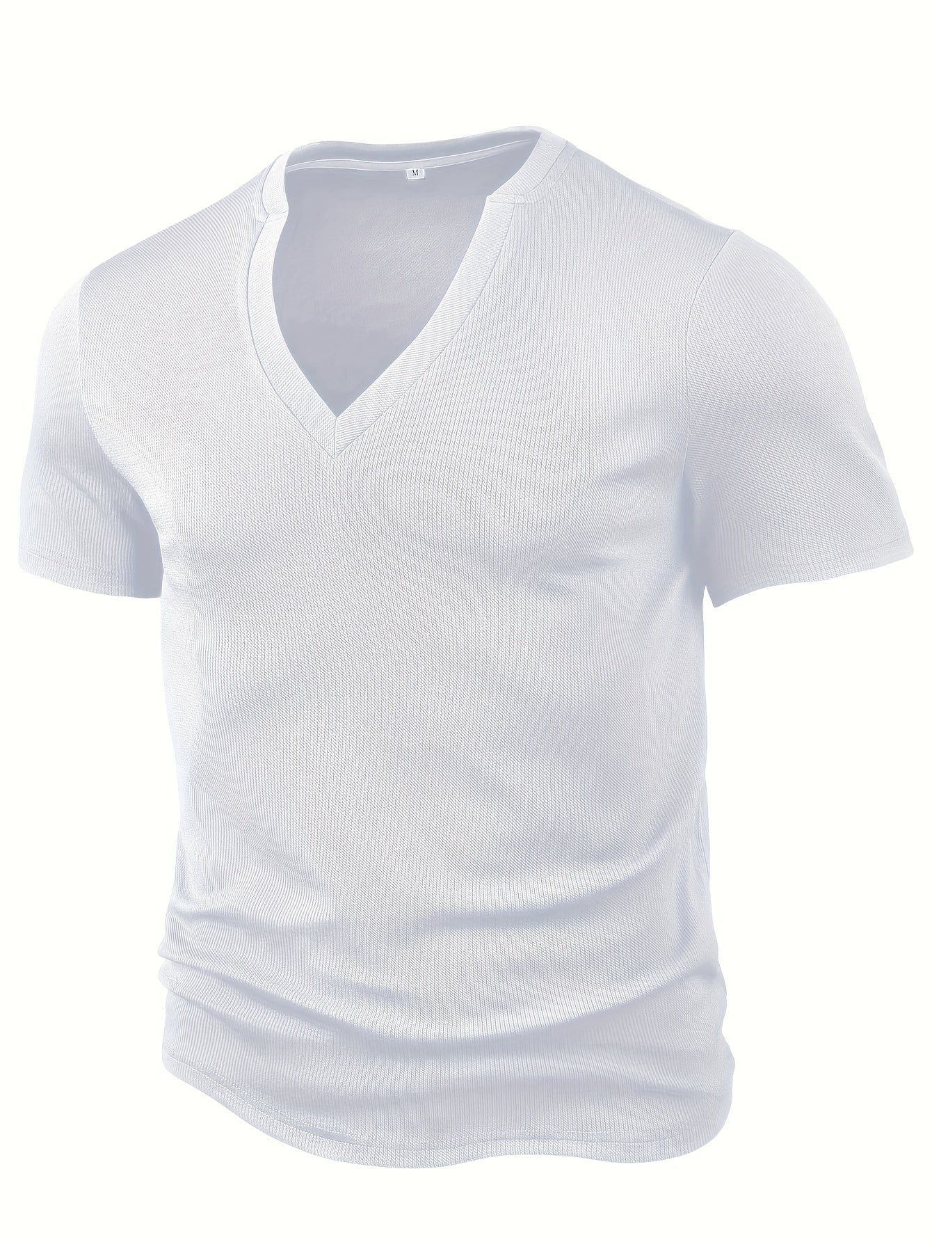 Herren T-Shirt mit tiefem V-Ausschnitt und Struktur – Rafael