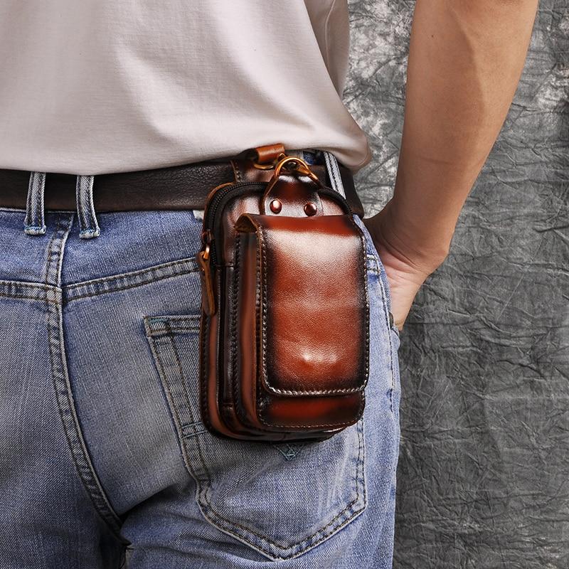 Echtleder Herren-Gürteltasche