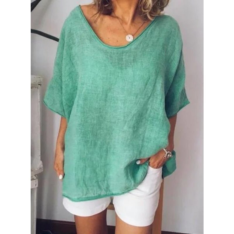 Oversized Leinen Damen T-Shirt – Elin