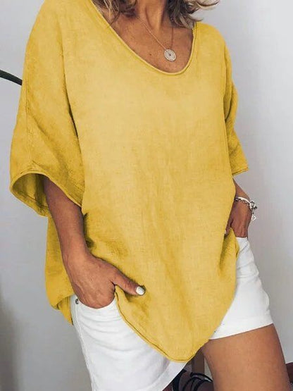 Oversized Leinen Damen T-Shirt – Elin