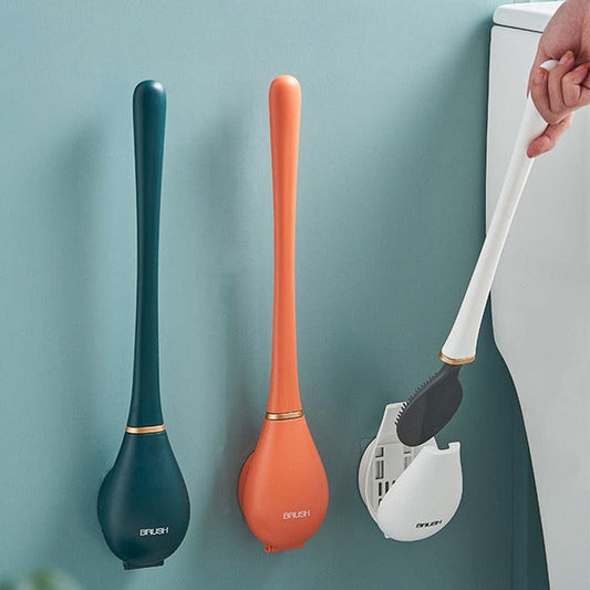 Silikon-Toilettenbürste mit Wandhalterung & Tropffang – Clevora