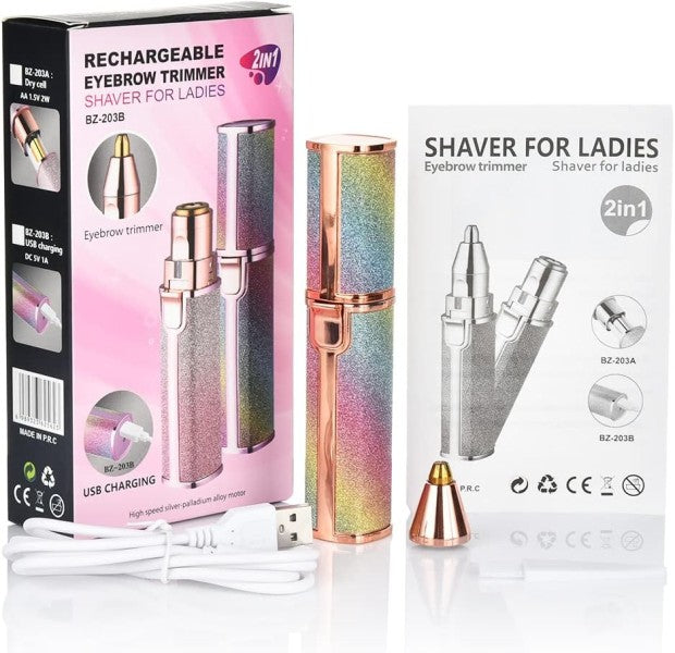 2-in-1 Wiederverwendbarer Gesichts- & Augenbrauen-Epilator – Silvara