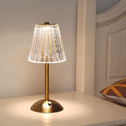 Goldene Kristall-Tischlampe - Aurora Luxe