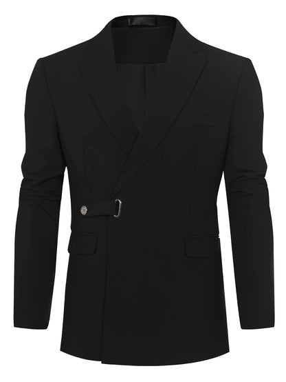 Schwarzes Herren-Sakko, einreihig, elegantes Design, Anzugjacke für formelle Anlässe.