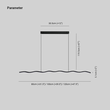 LED-Pendelleuchte mit modernem Wellenlinien-Design – WaveGlow