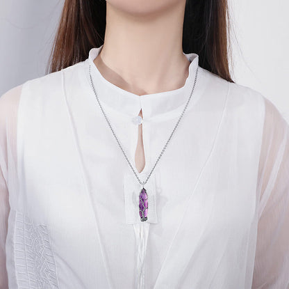 Stilvolle Kristall- und Lebensbaum-Edelsteinkette – Elena