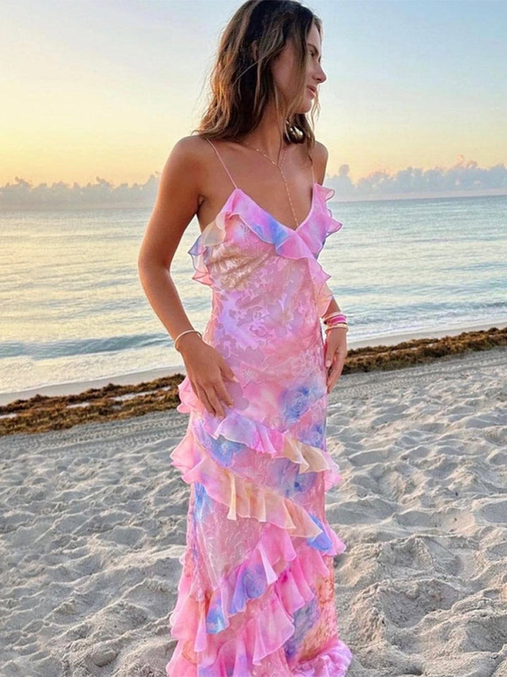 Bunte Sommerkleid mit Rüschen – Liora