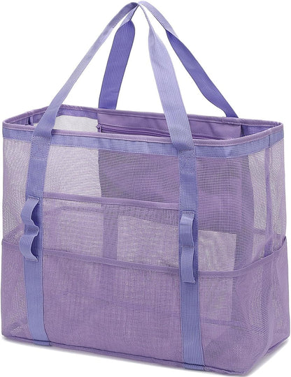 Kaufe 1, Erhalte 1 GRATIS – Extra Große Durchsichtige Mesh-Strandtasche mit 8 Taschen – ClearWave