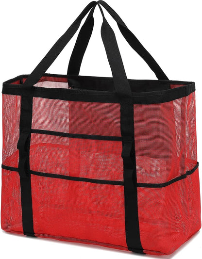 Kaufe 1, Erhalte 1 GRATIS – Extra Große Durchsichtige Mesh-Strandtasche mit 8 Taschen – ClearWave