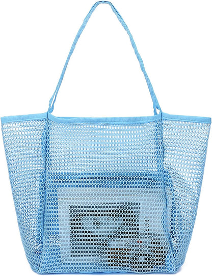 Kaufe 1, Erhalte 1 GRATIS – Extra Große Durchsichtige Mesh-Strandtasche mit 8 Taschen – ClearWave