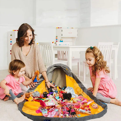 Große faltbare Spielzeug-Aufräummatte mit Korbfunktion für Kinderzimmer