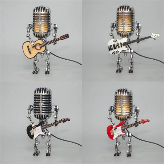 Dekorative Mikrofon-Roboterlampe mit Gitarre – Max