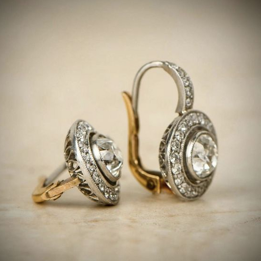 Vintage Silberne Ohrringe mit Zirkonia - Elena