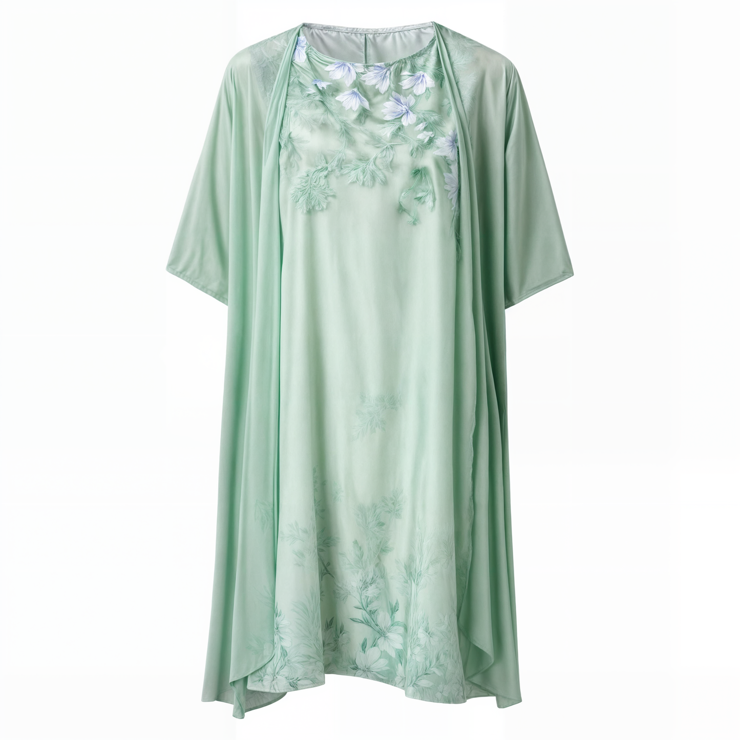 Stilvol Geblümtes A-Linien Kleid mit Weste für Damen – Miray