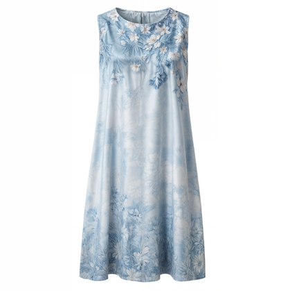 Stilvol Geblümtes A-Linien Kleid mit Weste für Damen – Miray
