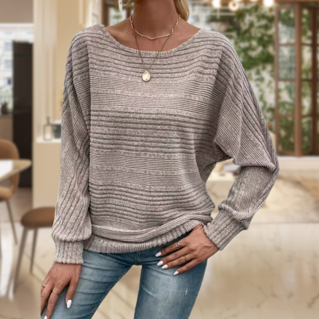 Gestreifter Damen Strickpullover – Zorine