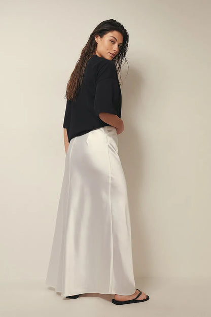 Satinierten Damenrock mit Hoher Taille – Elena