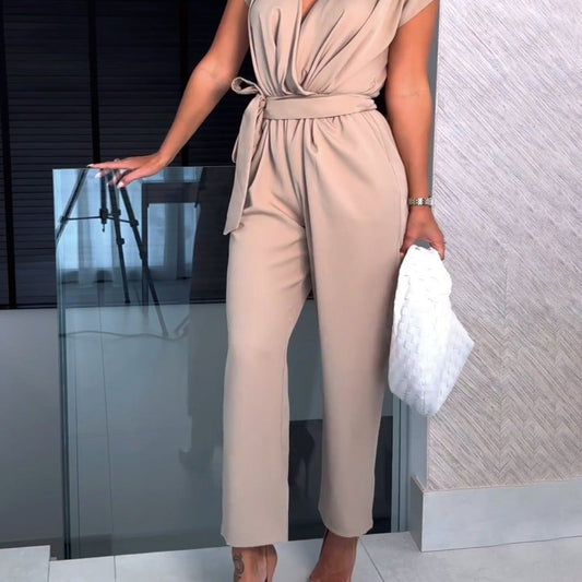 Trendiger Damen Sommer-Jumpsuit mit Kurzarm & Taillenbetonung – Alina