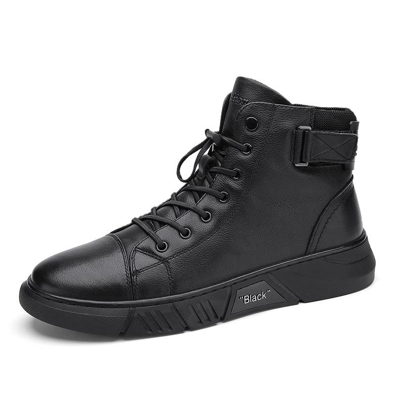 Schwarze Handgemachte Lederstiefel - NoirCraft
