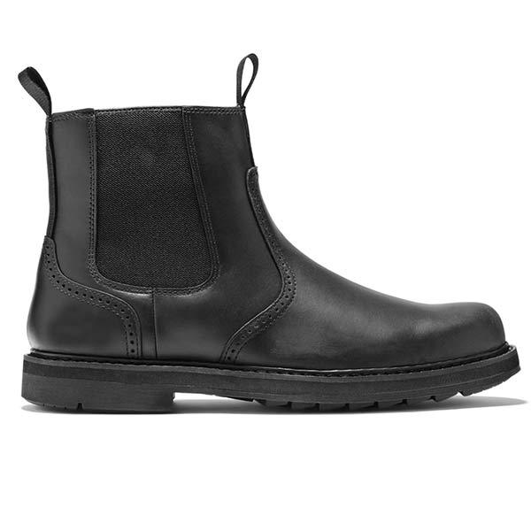 Herren Chelsea Boots klassisch aus Kunstleder mit Elastikeinsatz – Neron