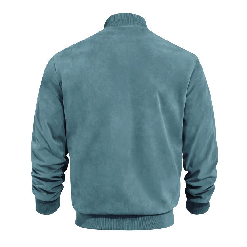 Leichte Herren Übergangsjacke im Wildleder-Look mit Stehkragen – Damian