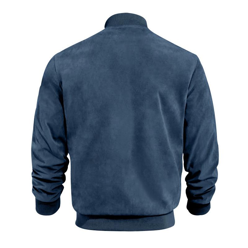 Leichte Herren Übergangsjacke im Wildleder-Look mit Stehkragen – Damian
