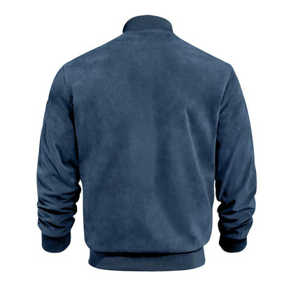 Leichte Herren Übergangsjacke im Wildleder-Look mit Stehkragen – Damian