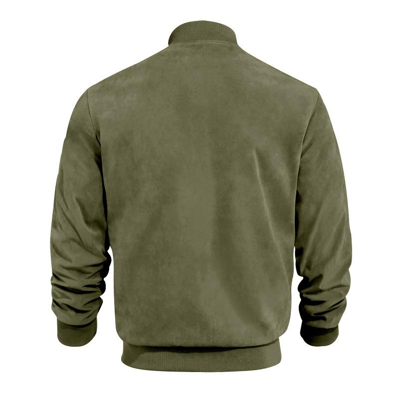 Leichte Herren Übergangsjacke im Wildleder-Look mit Stehkragen – Damian