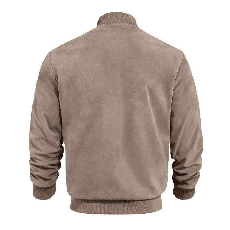 Leichte Herren Übergangsjacke im Wildleder-Look mit Stehkragen – Damian