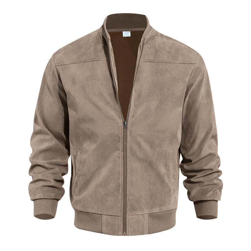 Leichte Herren Übergangsjacke im Wildleder-Look mit Stehkragen – Damian