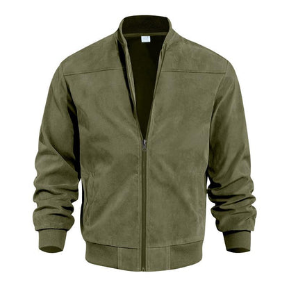 Leichte Herren Übergangsjacke im Wildleder-Look mit Stehkragen – Damian