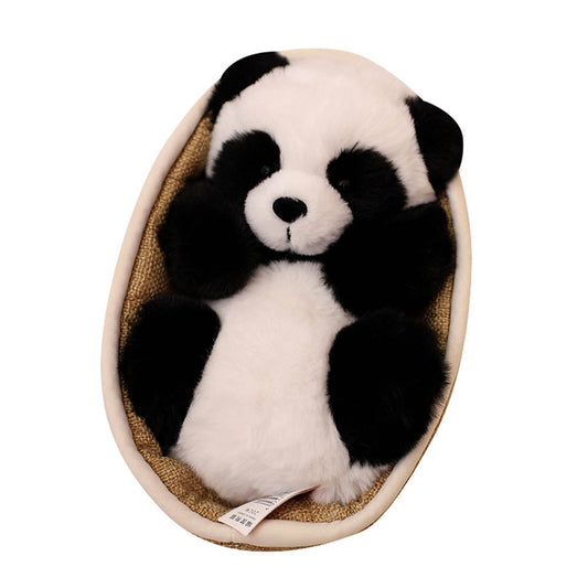 Plüsch-Panda mit Korb zum Herausnehmen – weich gefüllt & dekorativ – 20 cm