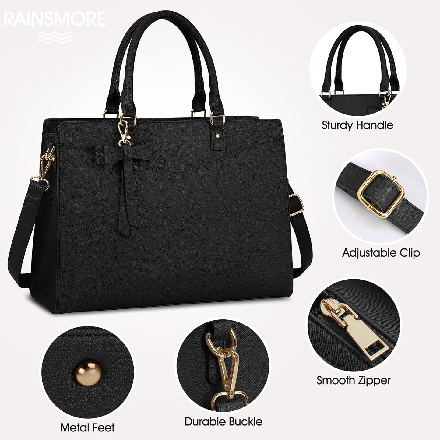 Wasserdichte Laptop-Tasche aus PU-Leder mit multifunktionalem Design für Damen
