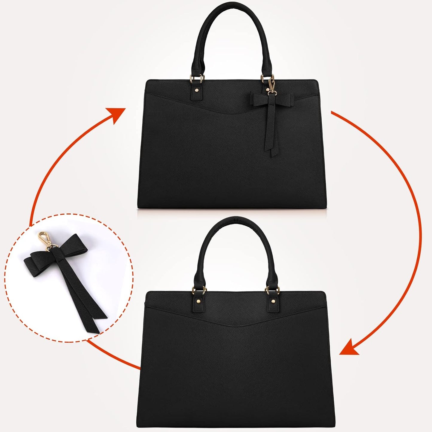 Wasserdichte Laptop-Tasche aus PU-Leder mit multifunktionalem Design für Damen