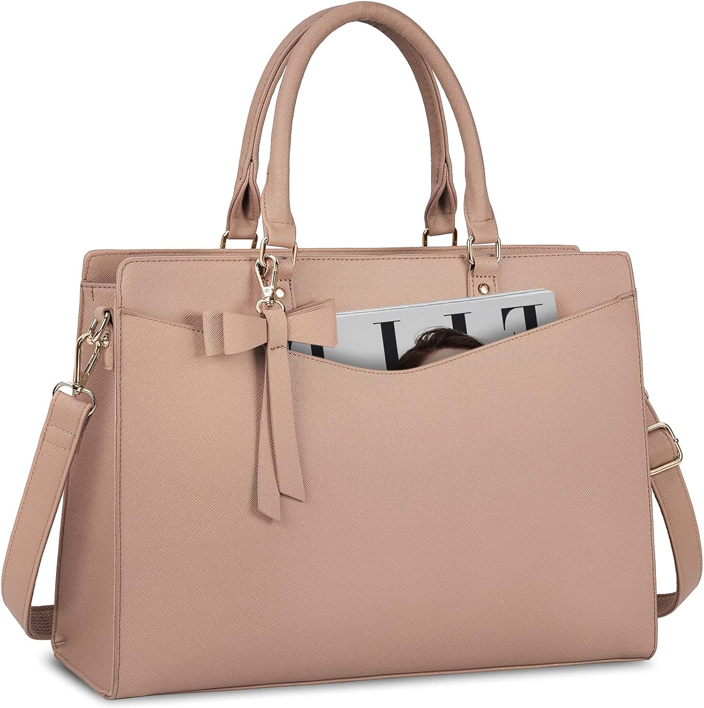 Wasserdichte Laptop-Tasche aus PU-Leder mit multifunktionalem Design für Damen