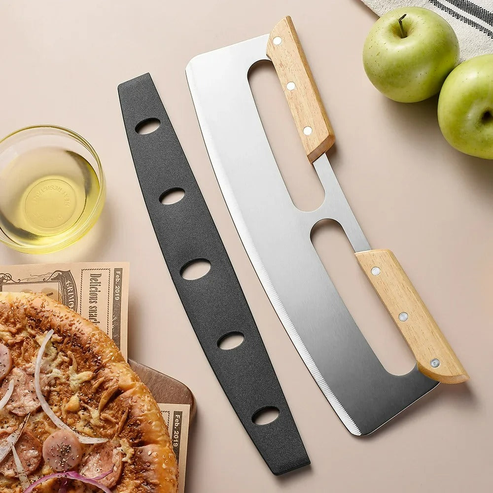 Großer Pizzaschneider mit gewölbtem Edelstahlmesser (35 cm) - Bruno