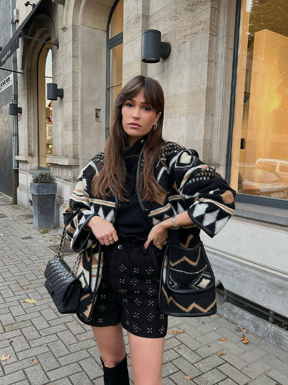 Damen Herbstjacke mit Print – Amaris