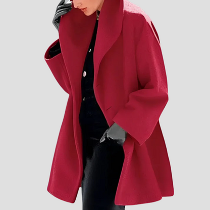 Damen Wollmantel mit Kapuze – Arvella