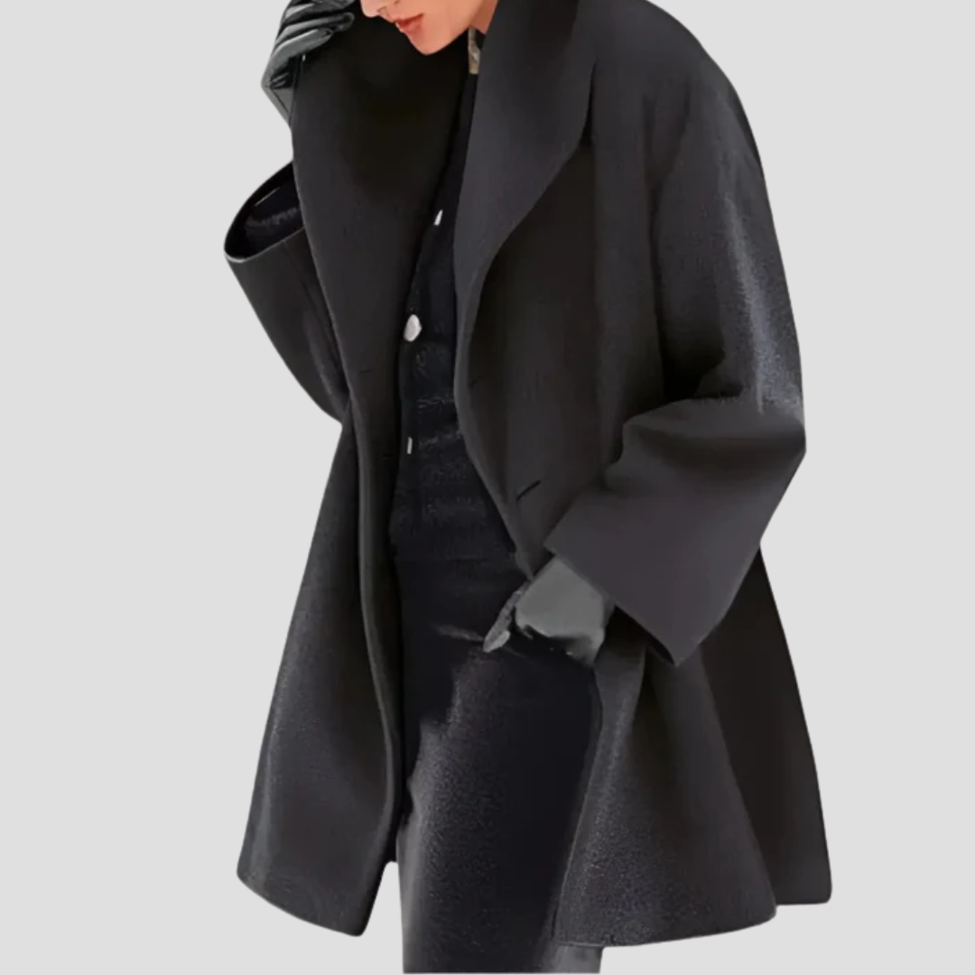 Damen Wollmantel mit Kapuze – Arvella