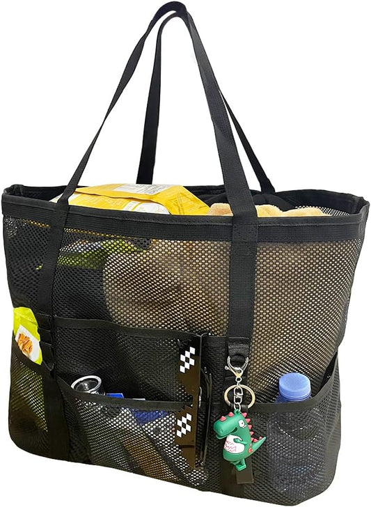 Faltbare Mesh-Strandtasche mit 9 Fächern für Familientage
