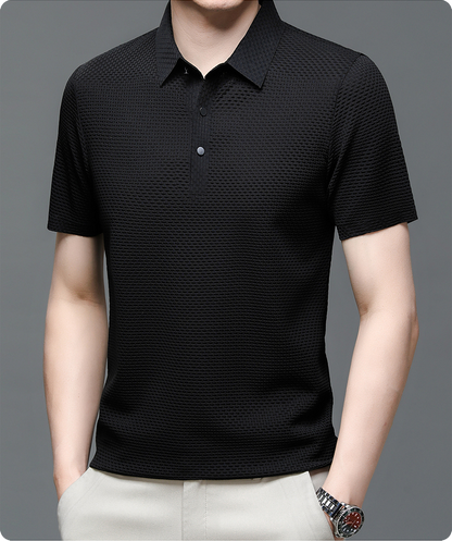 Herrenpolo aus atmungsaktivem Mesh – Matteo