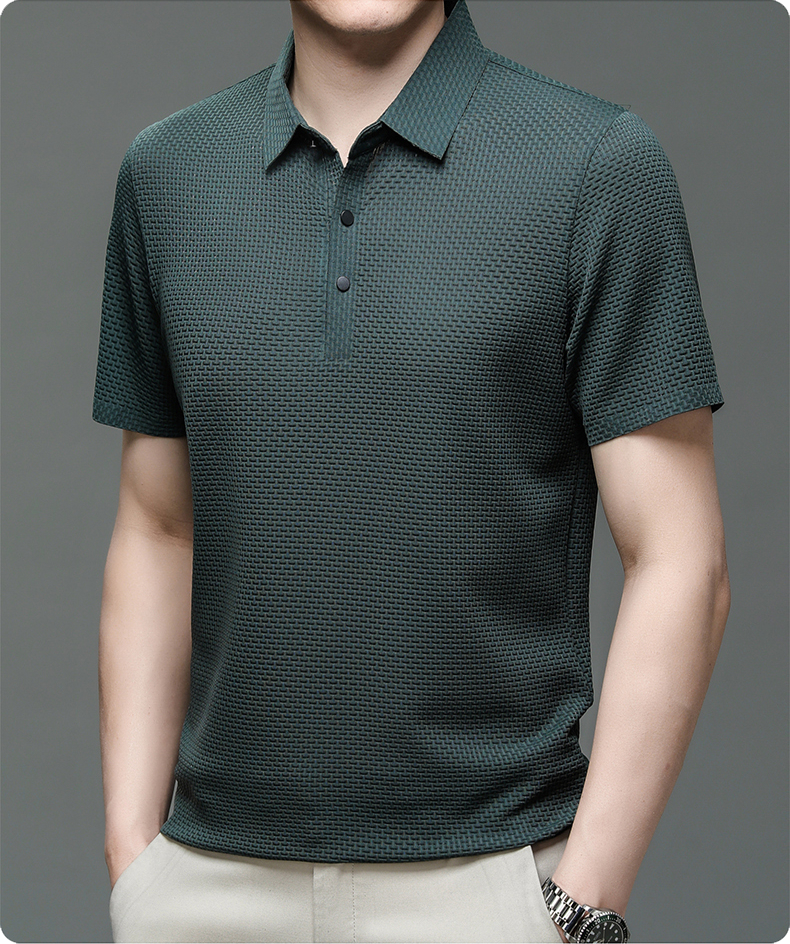 Herrenpolo aus atmungsaktivem Mesh – Matteo