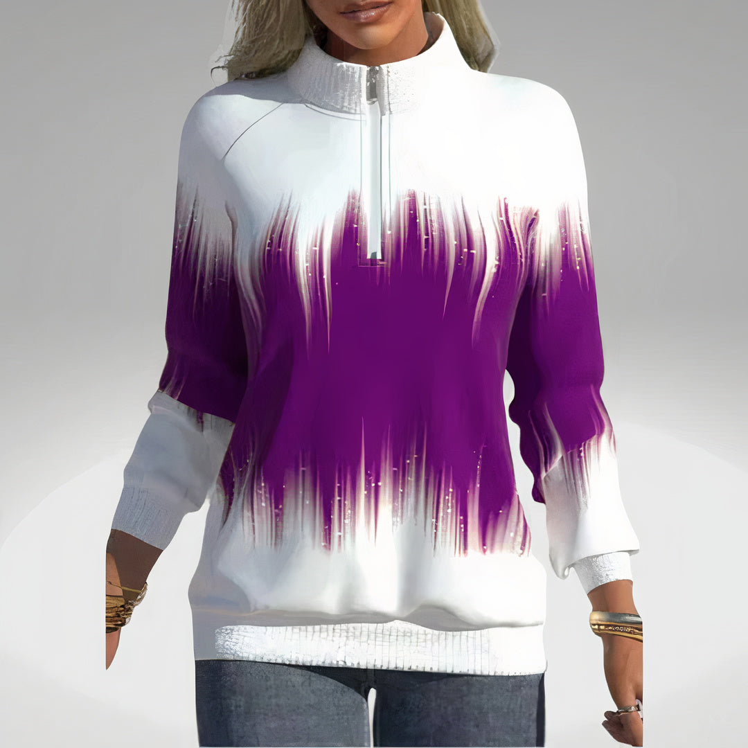 Damen Sweatshirt mit Reißverschlusskragen – Elvira