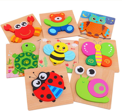 Montessori Lernpuzzle aus Holz – FarbenFreude (1+1 Gratis)