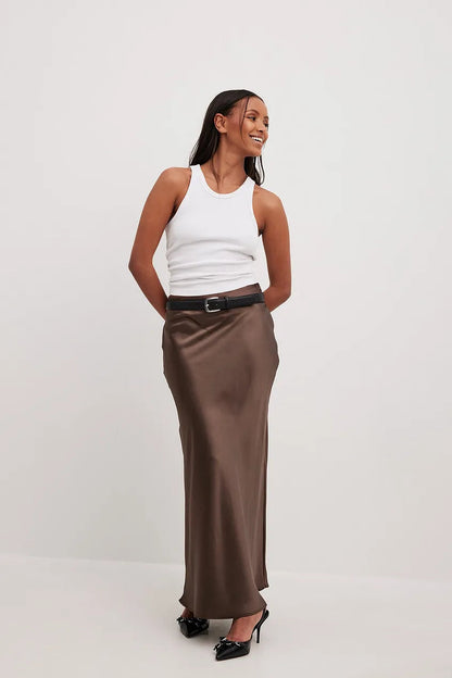Hohe Taille Satinrock – Leona