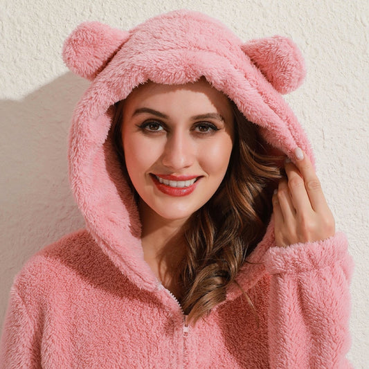 Superweicher Fleece-Overall mit Bärenohren – BearHug