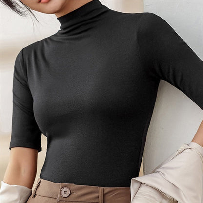 Nahtlose Damenrollkragenpullover mit schlanker Passform – Nina