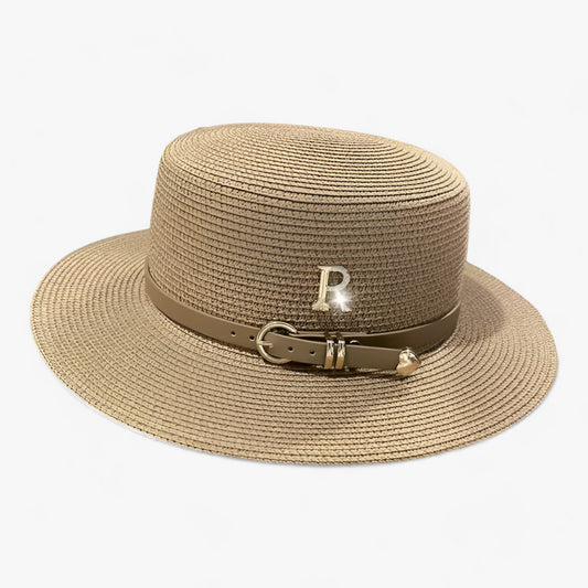 Damen Strohhut mit flacher Krone – Aurelle