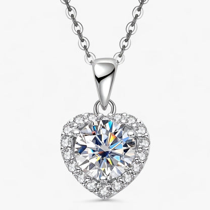 Moissanit-Herz-Anhänger-Kette – Amouria