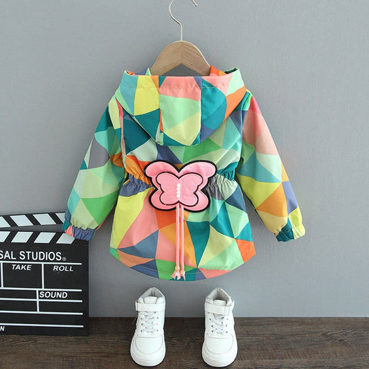 Modische Schmetterlings-Regenjacke für Mädchen - ButterflySplash